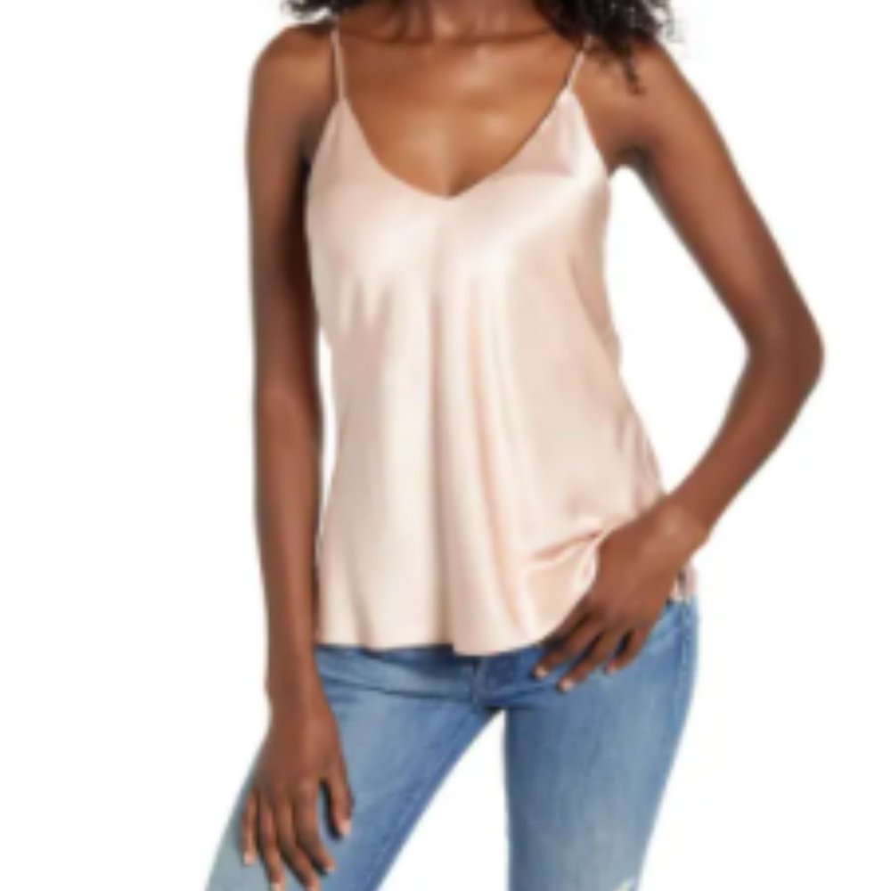 Socialite V- Neck Satin Camisole Blush color.